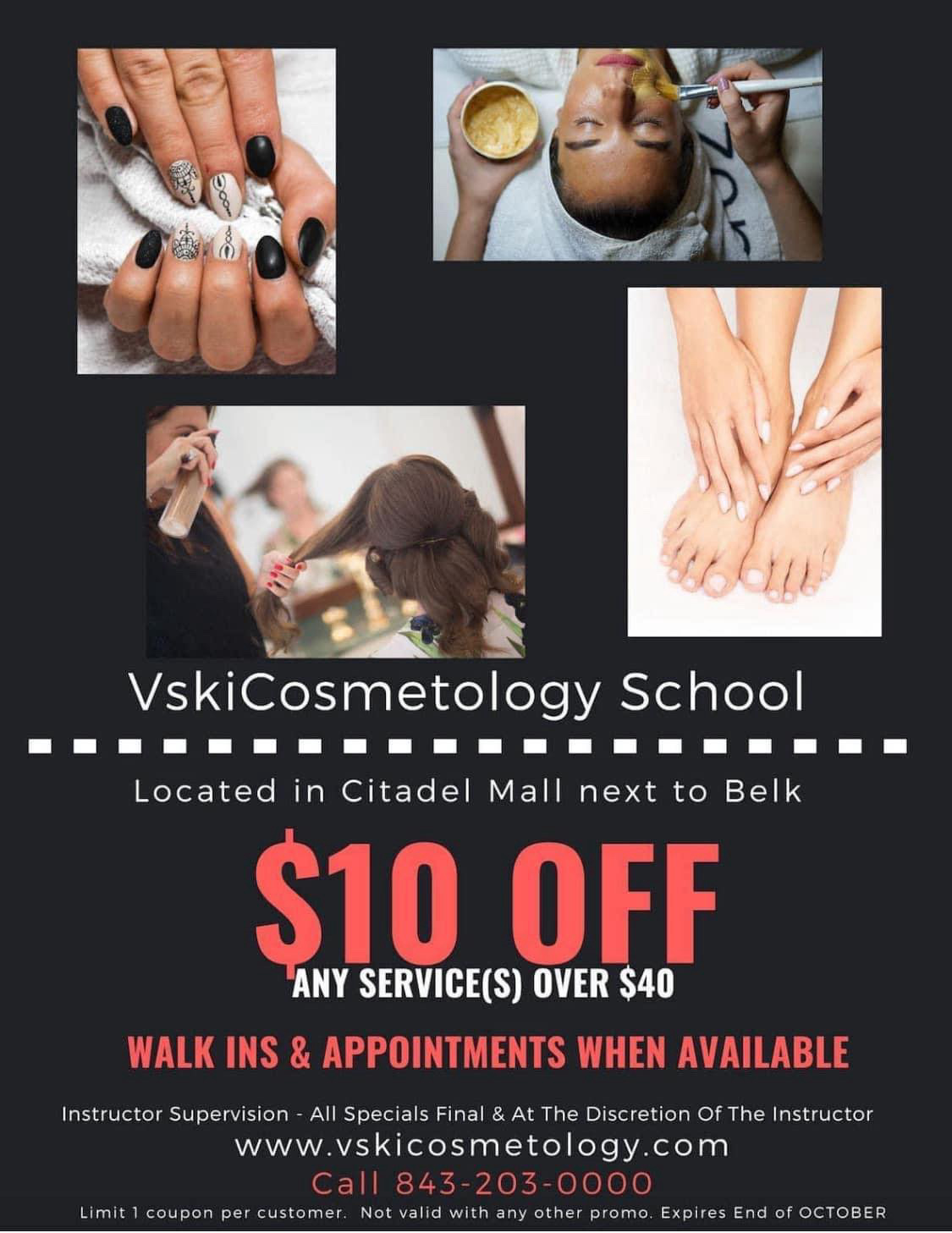$10.00 Off Any Service Over $40.00 at VSKICosmetology School icon